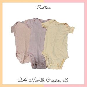 Carter's Kids Bodysuits - Pink, Purple, Yellow Stripes
